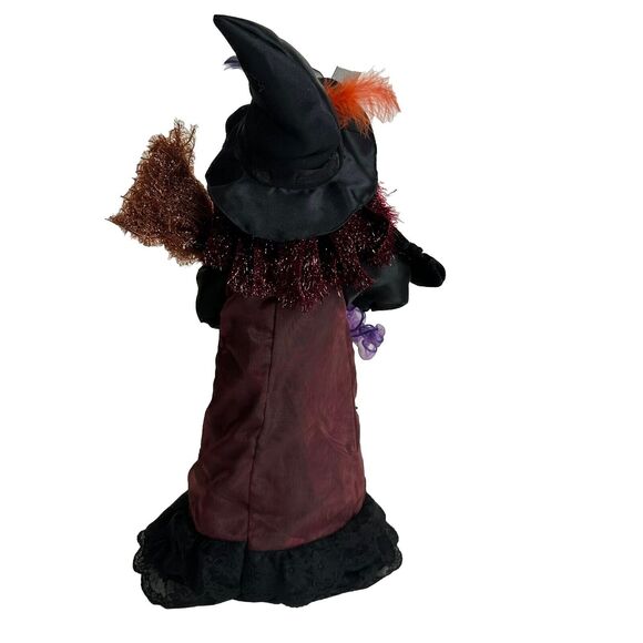 Vintage Dan Dee Collectors Choice Witch Table Top Tree Purple Dress Bat Broom - Picture 7 of 12